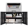 Acekool Mobile Printer Cabinet - 2-Door Storage w/ Adjustable Shelf, Under-Desk Design for Office & Small Spaces, 23.6" Black Organizer - 4 of 4