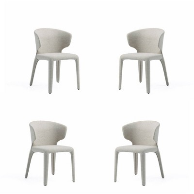 Set of 4 Conrad Modern Woven Tweed Dining Chairs - Manhattan Comfort