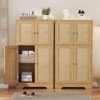 USIKEY Storage Cabinet, Bathroom Cabinet with 4 Doors & Adjustable Shelf, Bathroom Floor Cabinet for Living Room, Entryway, Home Office - 4 of 4