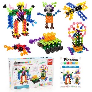 PICASSO-TILES 800 PC  Rainbow Interlocking Plastic Disc, Building Chip Blocks Toy Set for Toddlers, Boys & Girls 3+ - 1 of 4
