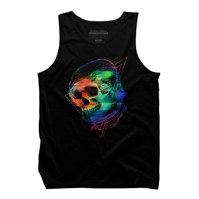 Men's Design By Humans Glitch Skull By clingcling Tank Top