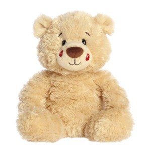 Aurora Medium Kiss Me Bear Bailey Valentine Heartwarming Stuffed Animal Tan 9.5" - 1 of 4