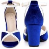 BLISSFUL STEP Women's Colorblock Ankle Strap Chunky Heel Sandals - 2 of 3