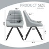 DOMETOUR Set of 2 Dining Chair Thickened Fabric Chairs with Metal Legs Grey - 3 of 4