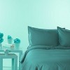 Canadian Down & Feather Company - 3 Piece Duvet Cover Set with 3-Sided Zipper, Turquoise - 2 of 4