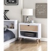 Gulches Collection 2 Tone Nightstand 1 Dovetail Drawer and Cubby, Pine Veneer, White/Natural, 27"Wx15"Dx26"H, 1pc - 2 of 4