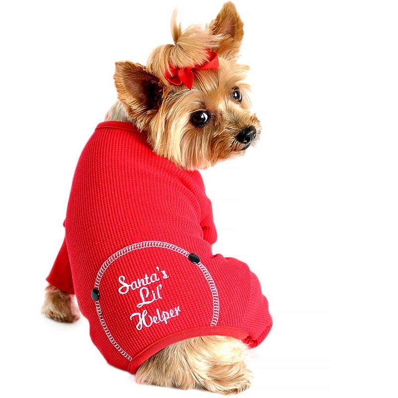 Doggie Design Christmas Santa's Lil' Helper Dog Pajama - Red, 1 of 3