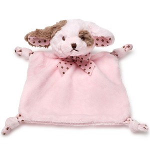 Bearington Baby Wee Wiggles, 8 x 7 Inch Small Pink Puppy Stuffed Animal, Baby Security Blankets For Girls, Dog Lovey - 1 of 4