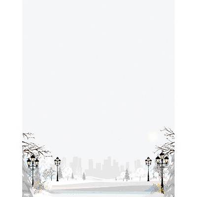 Great Papers! Holiday Stationery Letterhead Winter Wonderland Walkway Multicolor 50/Sheets (2024030)