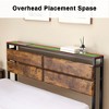Whizmax 15.6''Metal Full Size Platform Bed Frame with Storage Bedside, Rustic Vintage Wood Headboard, Mattress Foundation,Brown - 3 of 4