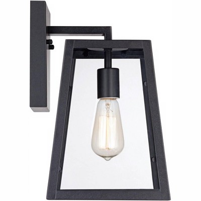 Arrington 13" Mystic Black Outdoor Wall Light with Clear Glass
