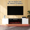 Real Relax 70 in. Floating TV Stand with Electric Fireplace and LED Lights for TVs up to 80 in. Entertainment Center - 2 of 4