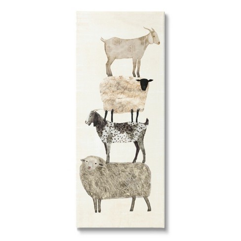 Stupell Industries Stacked Sheep & Goats Canvas Wall Art : Target