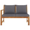 vidaXL Patio Bench 45.1" with Dark Gray Cushion, Solid Acacia Wood - 2 of 4