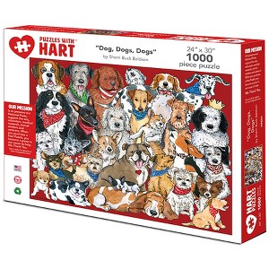 Hart Puzzles Dogs, Dogs, Dogs by Sherri Buck Baldwin, 24 x 30 1000 Piece Puzzle - 1 of 4