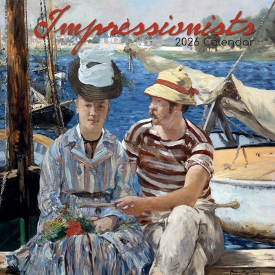 2026 Square Wall Calendar, Impressionists, 16-Month Arts & Antiques Theme with 180 Reminder Stickers (12x12 In)
