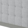Okak King Platform Bed Frame Upholstered Modern Solid Wood Bed with Square Tufted Headboard Noise-Free Easy to Assemble, Gray - 4 of 4