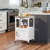 Yaheetech Rolling Kitchen Island Trolley Cart with Open Shelf and Storage Cabinet - 2 of 4
