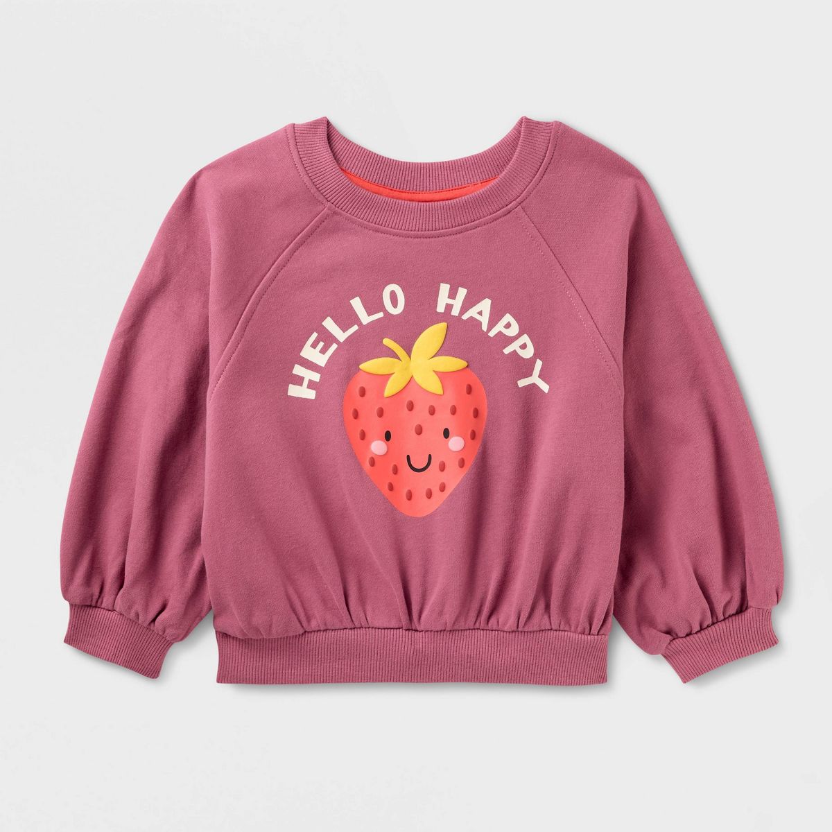 Baby and Toddler Girls' Strawberry Striped French Terry Top & Pants Set 2pc - Cat & Jack™ Mauve - thumbnail 2