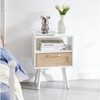 NicBex Modern Nightstand Bedside End Table with Rattan Drawer & Shelf for Bedroom & Living Room - 2 of 4
