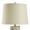 Hevea Cream Coastal Table Lamp Pierced Leaf Design Weathered Cream Finish - StyleCraft - 4 of 4