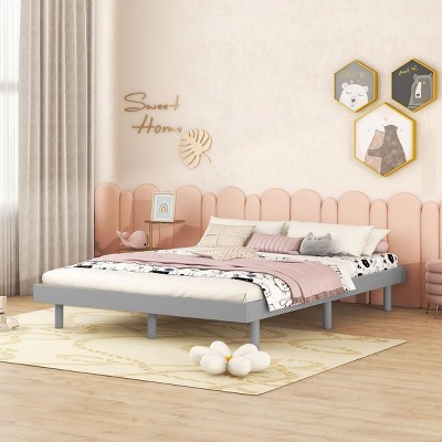 Streamdale Modern Design Full Floating Platform Bed Frame for Grey Color