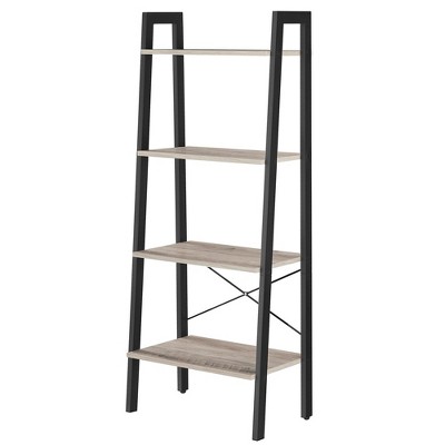 VASAGLE 4-Tier Ladder Shelf Wall Ladder Bookshelf Bookcase Furniture Storage Rack Shelves