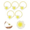 Unique Bargains Women's Flowered Hair Ropes Yellow White 5 Pcs - 3 of 3