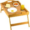 Attop Home-It Bed Table Tray with Folding Legs - Bamboo Breakfast Tray with Handles for Bed, Sofa, Eating and Laptops, Snacking and Working - 3 of 4