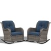 Gymojoy Outdoor Rocking Chair Rattan Rocker Chairs with Cushion - 3 of 4