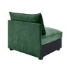 Vynxaria Modern Armless Sofa Green Chenille, Wrapped Backrest/Armrest, Crescent Shape, Storage Drawers/Footrest, 2/3/4-Seat for Modern/Nordic Luxury - 4 of 4