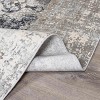 Hauteloom Calion Distressed Charcoal Luxury Fringed Faux Silk Rug - 4 of 4