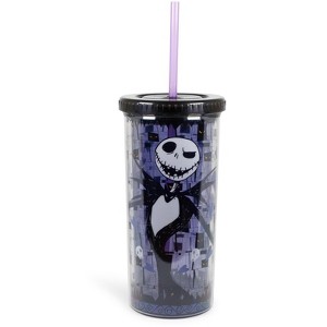 Silver Buffalo Nightmare Before Christmas Jack Skellington Carnival Cup With Straw | 20 Ounces - 1 of 4
