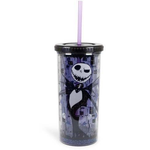 Jack Skellington Glass Cup with Bamboo Lids and Straw – Mrs Pretty Prints