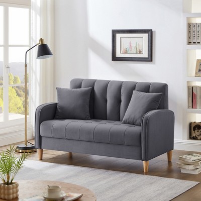 SKRAN Modern Design Couch for Living Room Department Small Space Loveseat Smooth Velvet Upholstered Tufted Sofa