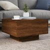 VidaXL Brown Oak Coffee Table-Modern Engineered Wood Centerpiece w/RGB LED Lights - 2 of 4
