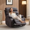 Garvee PU Leather Extra Wide Manual Recliner - Massage, Heat, 1.5X Sponge Comfort Arm and Back, High Backrest, Adjustable Recliner - 2 of 4