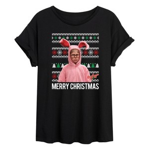 Women's - A Christmas Story - Merry Christmas Oversized Graphic T-Shirt - 1 of 4