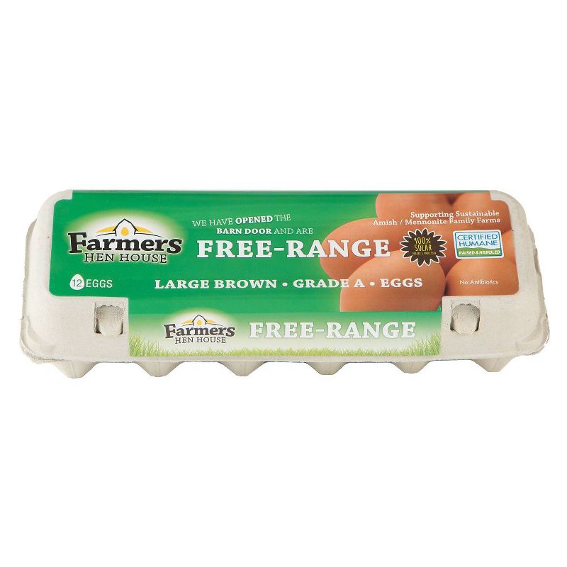 Farmers Hen House Free-Range Large Brown Eggs - 12ct, 1 of 7
