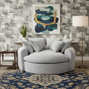 Polibi Round Sofa with 8 Throw Pillows - 1 of 4