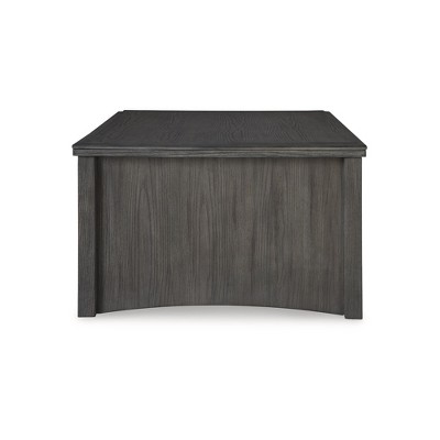 Gray Wood Lift-Top Coffee Table with Storage