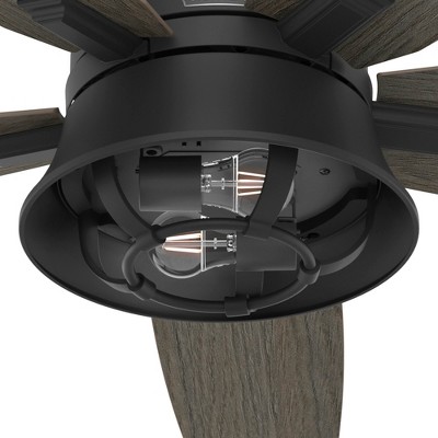 52" Matte Black Hampshire Ceiling Fan with LED Light and Remote