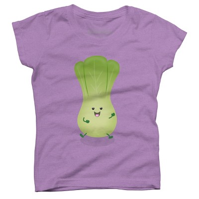 Girl's Design By Humans Cute baby bok choy cartoon illustration By thefrogfactory T-Shirt