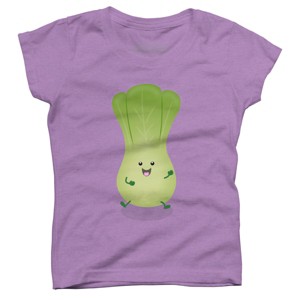 Girl's Design By Humans Cute baby bok choy cartoon illustration By thefrogfactory T-Shirt - 1 of 3