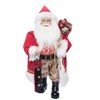 Season's Designs 18" Red and Gold Standing Santa with Bell Hanging Figurine Christmas Decor for Indoor Use, Perfect for Mantel and Tabletop Plastic, - 2 of 4