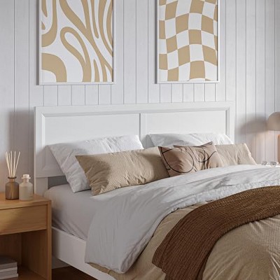 AFI Furnishings Florence Queen Solid Wood Headboard, White