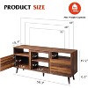 GALAXHERO Mid-Century Modern TV Stand for 65" TV, TV Console Cabinet, Open Shelves Entertainment Center for Living Room and Bedroom, Retro Brown - 3 of 4