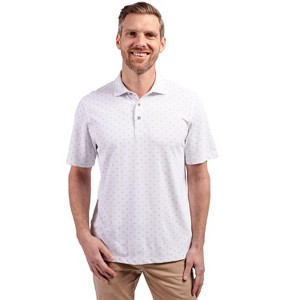 Cutter & Buck Virtue Eco Pique Tile Print Recycled Mens Big & Tall Polo - 1 of 2