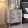 SinCiDo Fluted Nightstand with 3 Storage Drawers, Wood Modern 32" Tall Night Stand Bedside Table for Bedroom, Living Room - 4 of 4