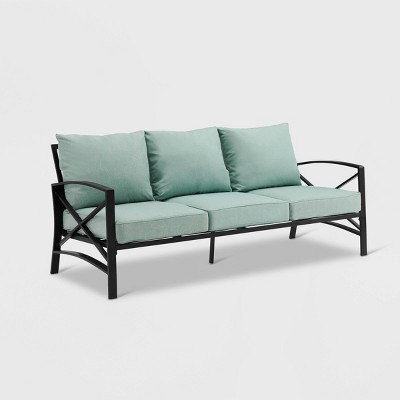 Kaplan Outdoor Metal Sofa Oil Rubbed Bronze with Mist Cushions - Crosley
